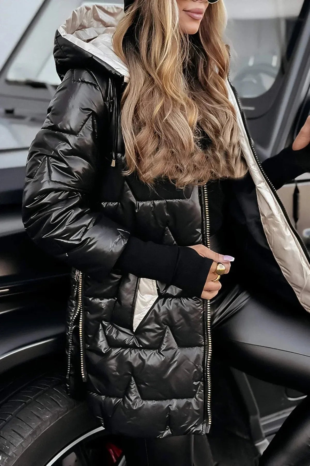 Quilted Hooded Winter Coat for Women