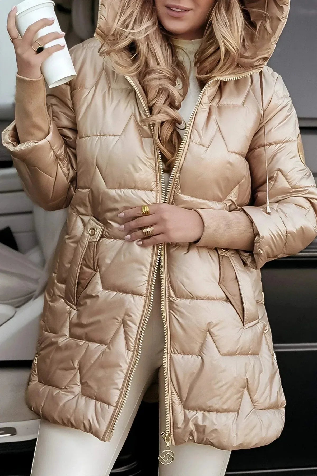 Quilted Hooded Winter Coat for Women