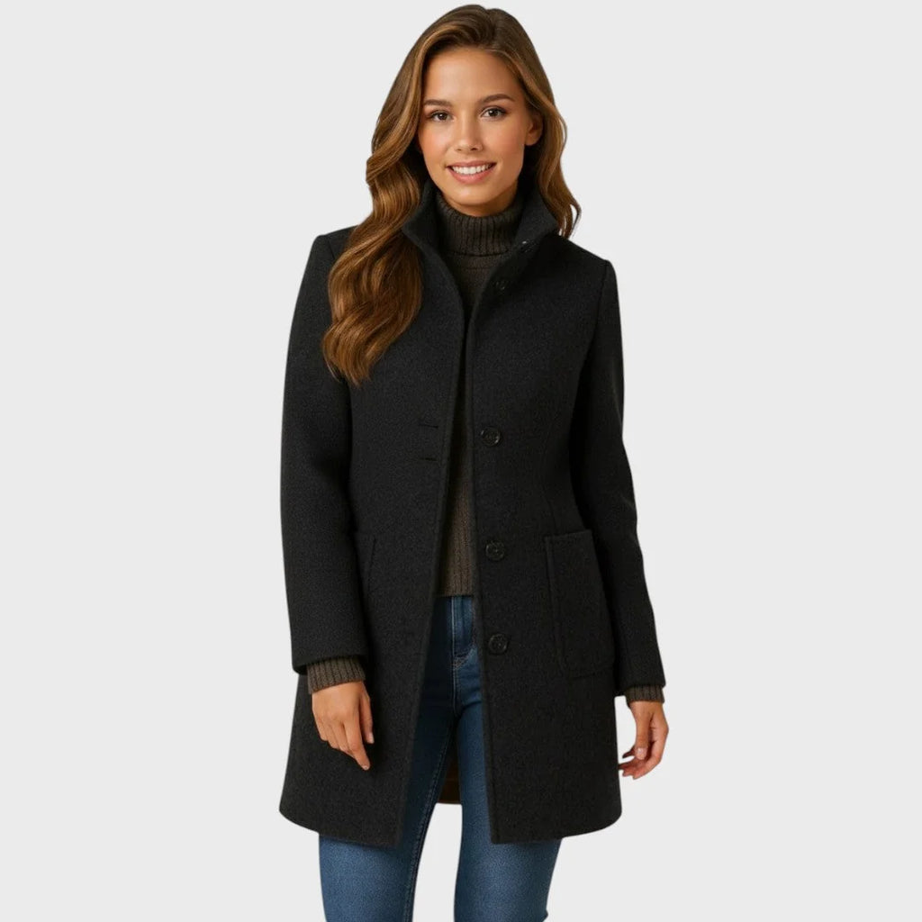 Tailored Button Front Coat for Women