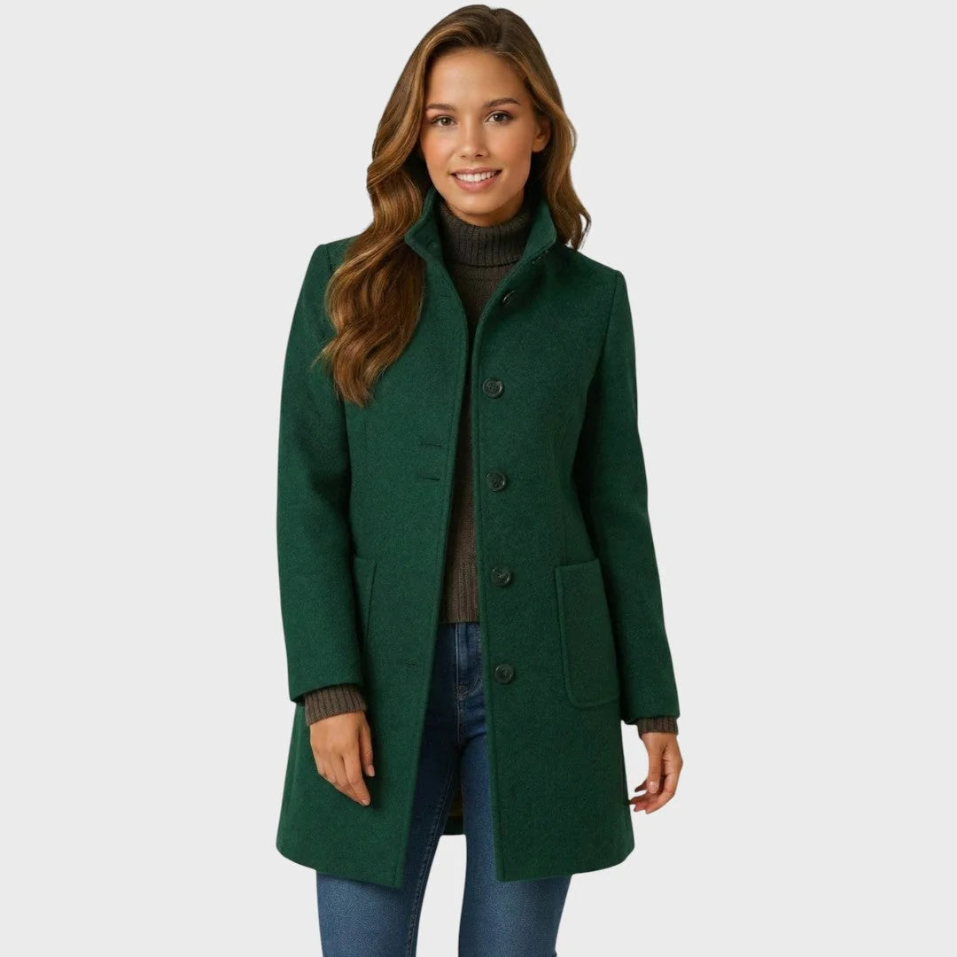 Tailored Button Front Coat for Women