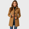 Tailored Button Front Coat for Women