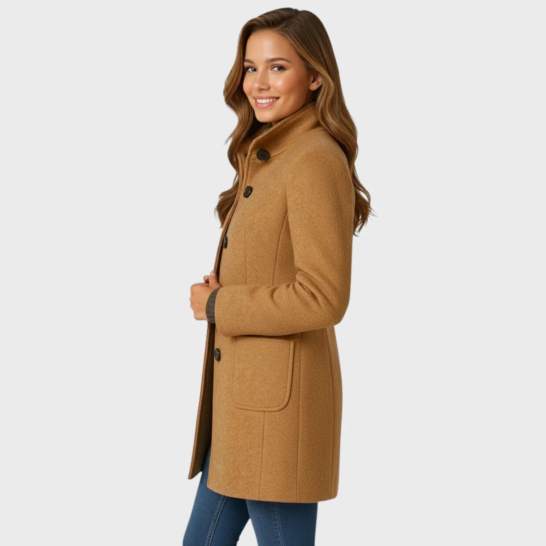 Tailored Button Front Coat for Women