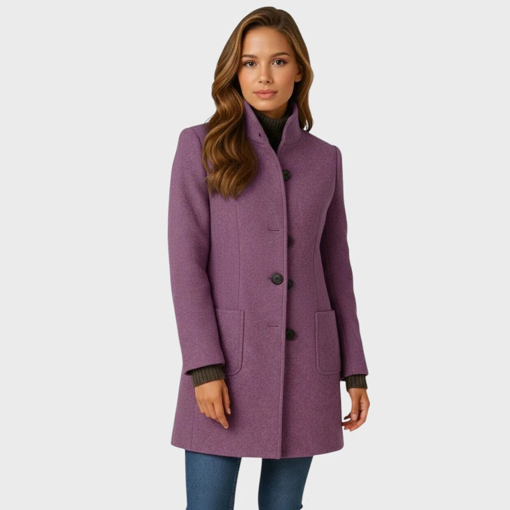 Tailored Button Front Coat for Women