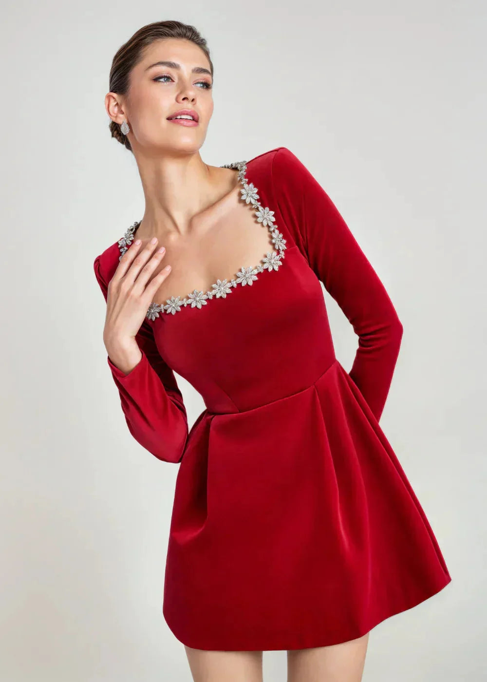 Velvet dress – Red
