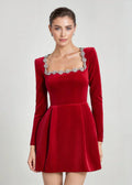 Velvet dress – Red