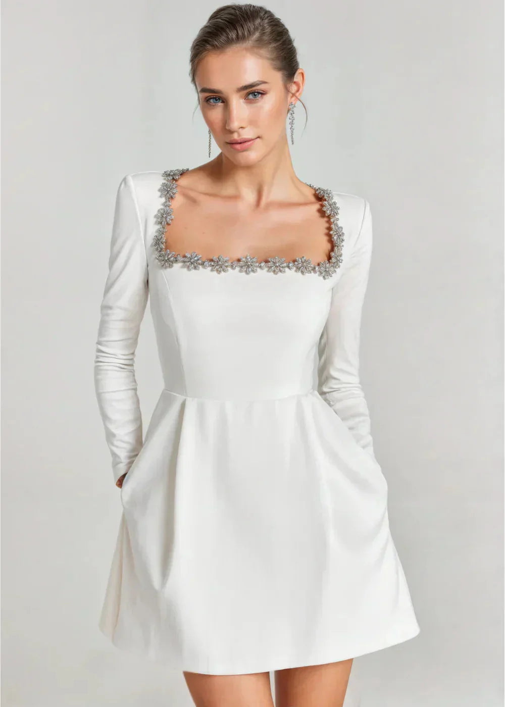 Velvet dress – White