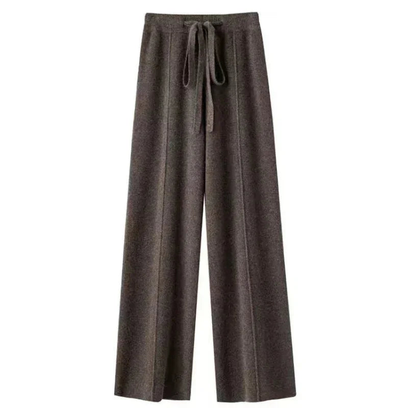 Wide leg pants women – Brown