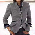 Wool Blazer with Contrast Trim