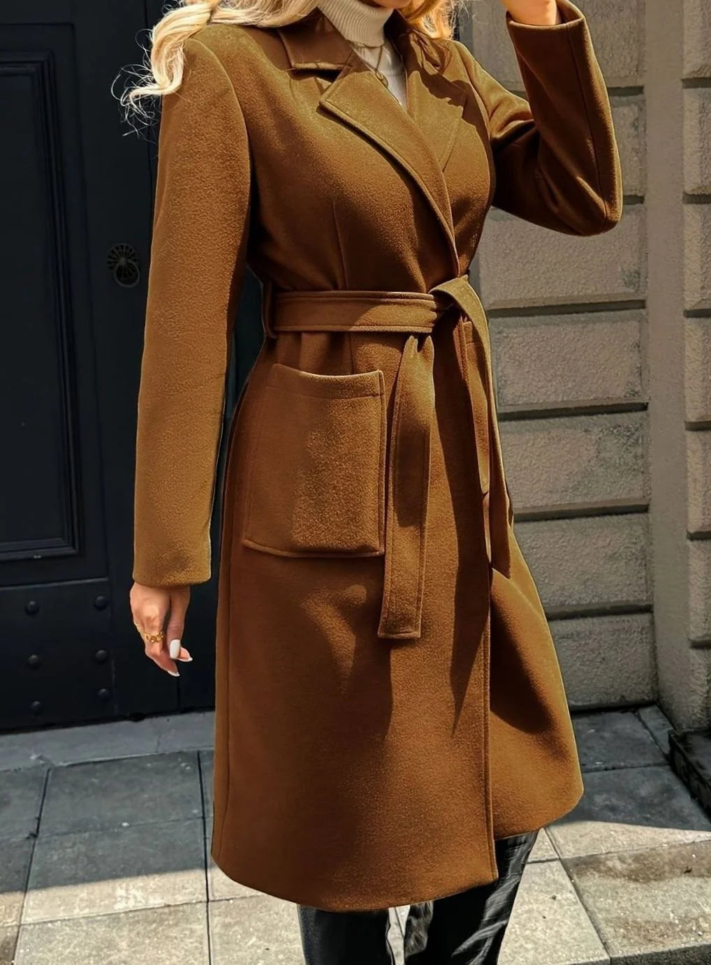 wool trench coat – Light Brown