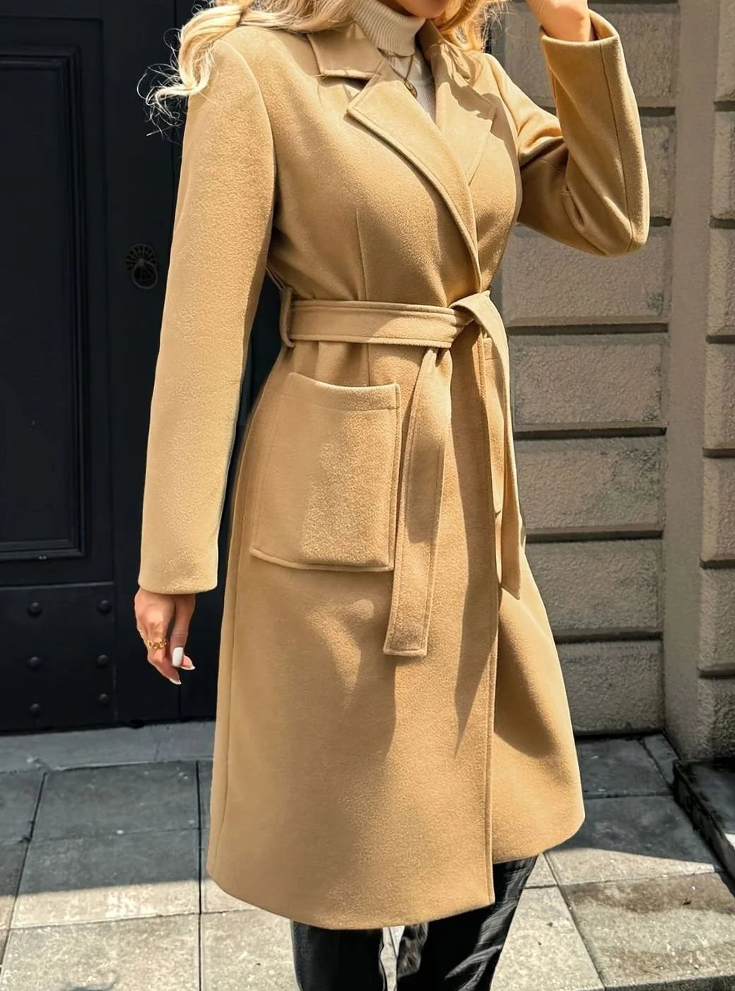 wool trench coat – Camel
