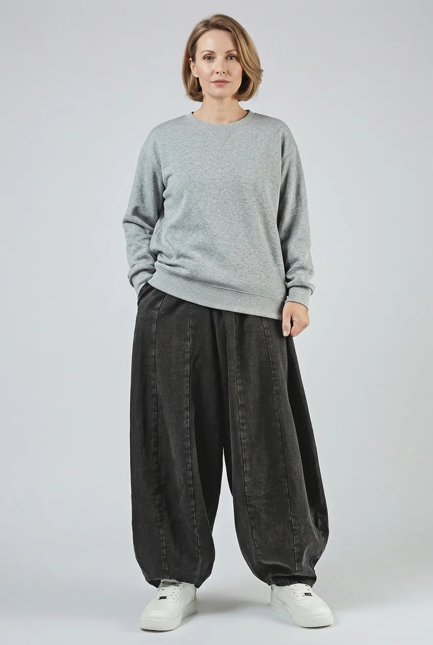 Wide Leg Pants with Gathered Hems — source product view