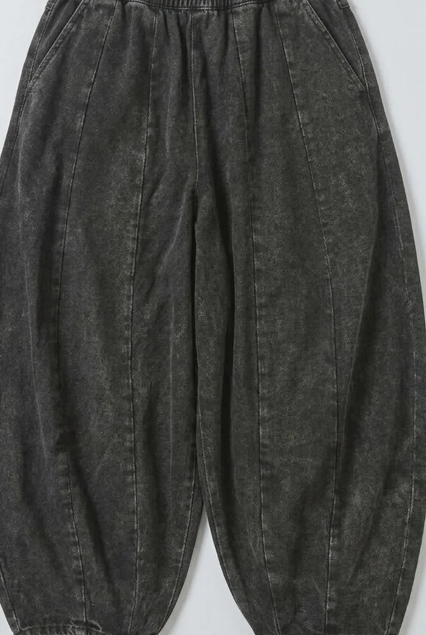 Wide Leg Pants with Gathered Hems — source product view