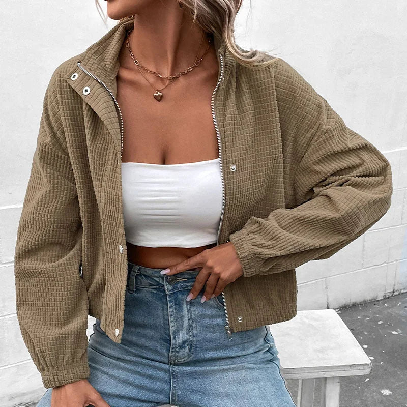Bomber Jacket with Snap Front — source product view