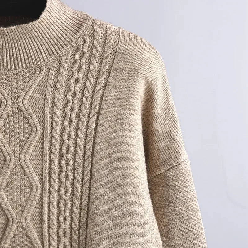 Knit Lounge Set with Cable Knit Top — source product view