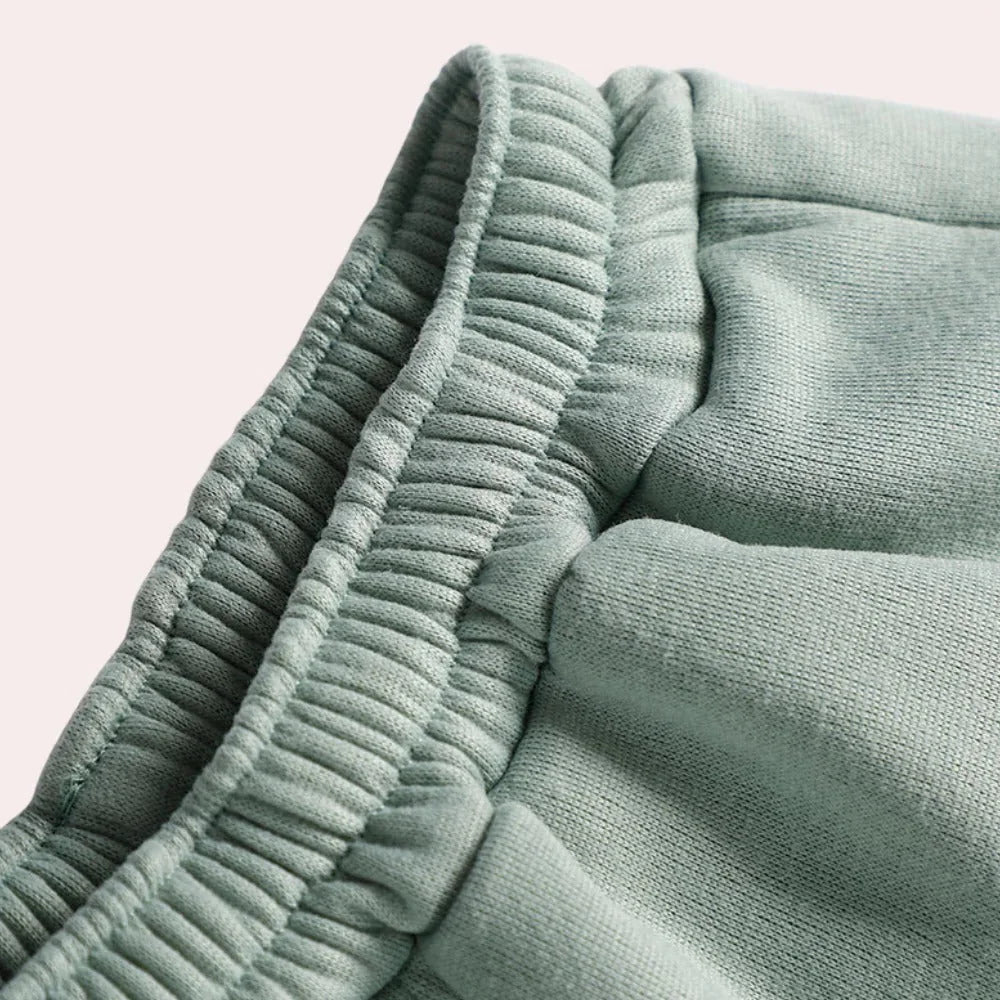 Loungewear Set – Sage Green Oversized Zip-Neck Top and Pants