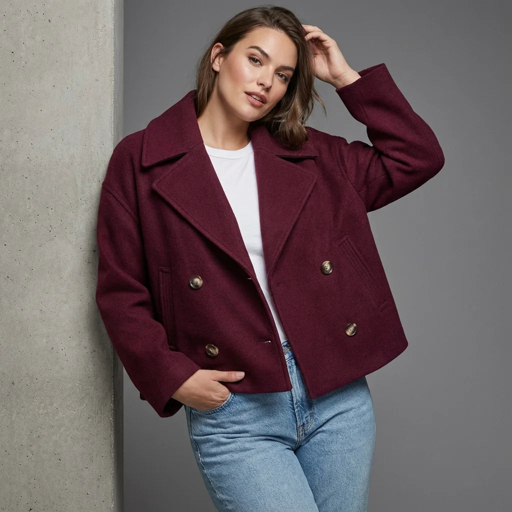 womens pea coat – Brown