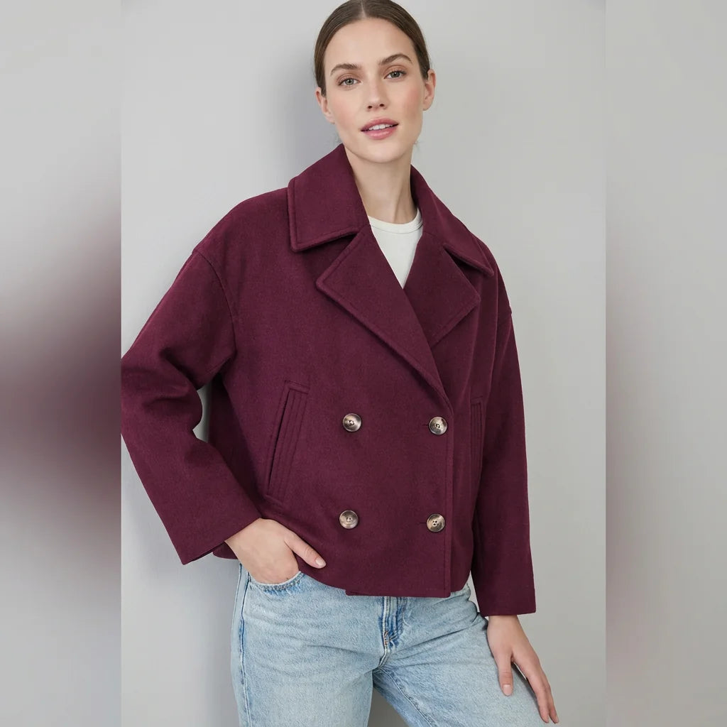 womens pea coat – Red