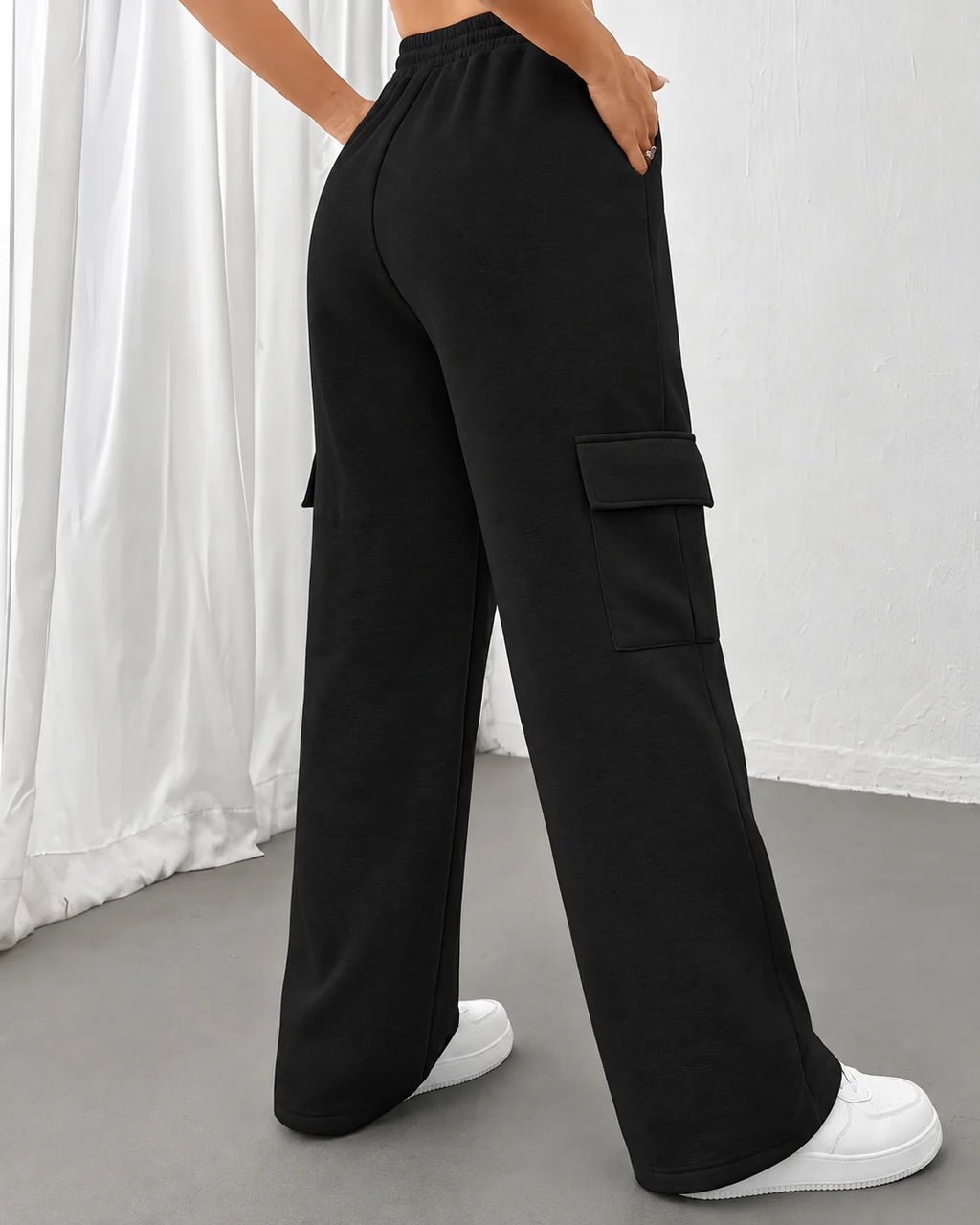 Cargo Pants – Gray Wide Leg Drawstring Joggers