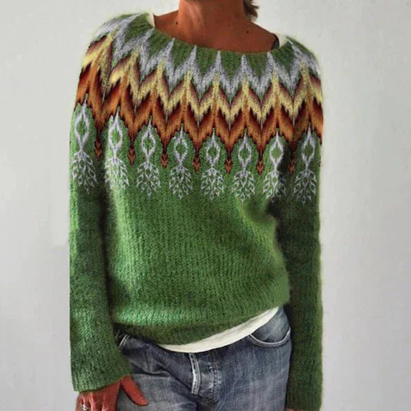 christmas sweater women nordic pattern – Green