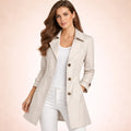 Classic Button Front Trench Coat for Women