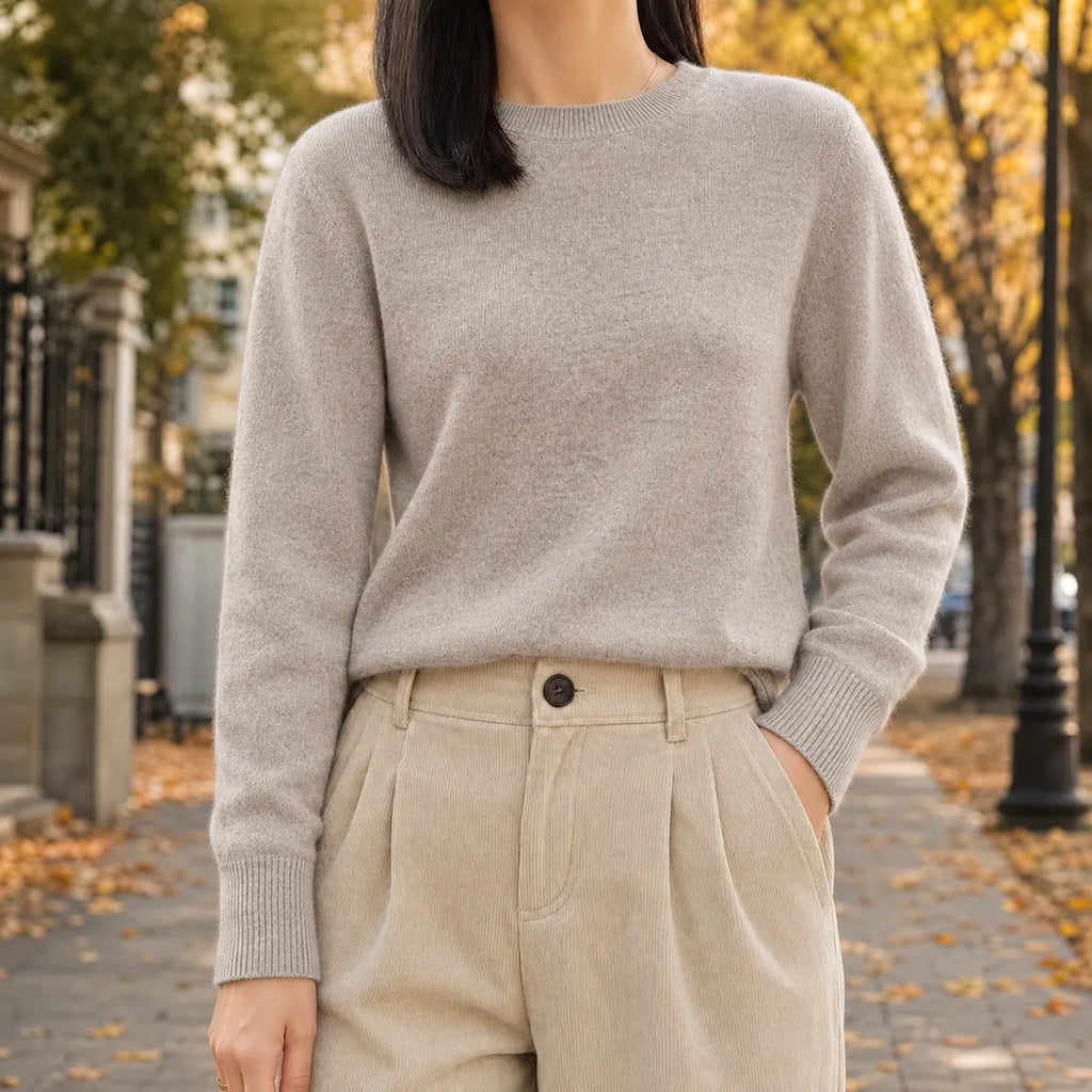 Crewneck Sweater – Black Soft Knit Long-Sleeve Pullover