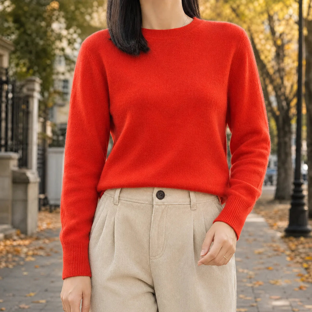 Crewneck Sweater – Black Soft Knit Long-Sleeve Pullover