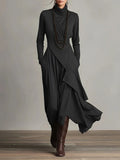 High Neck Maxi Dress with Long Sleeves