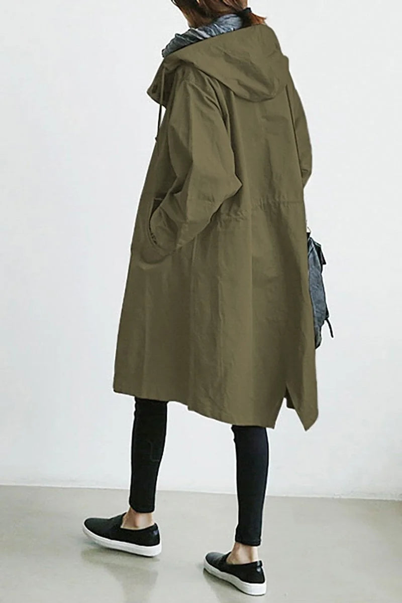 Hooded Waterproof Trench Coat for Women