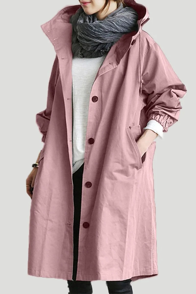 Hooded Waterproof Trench Coat for Women