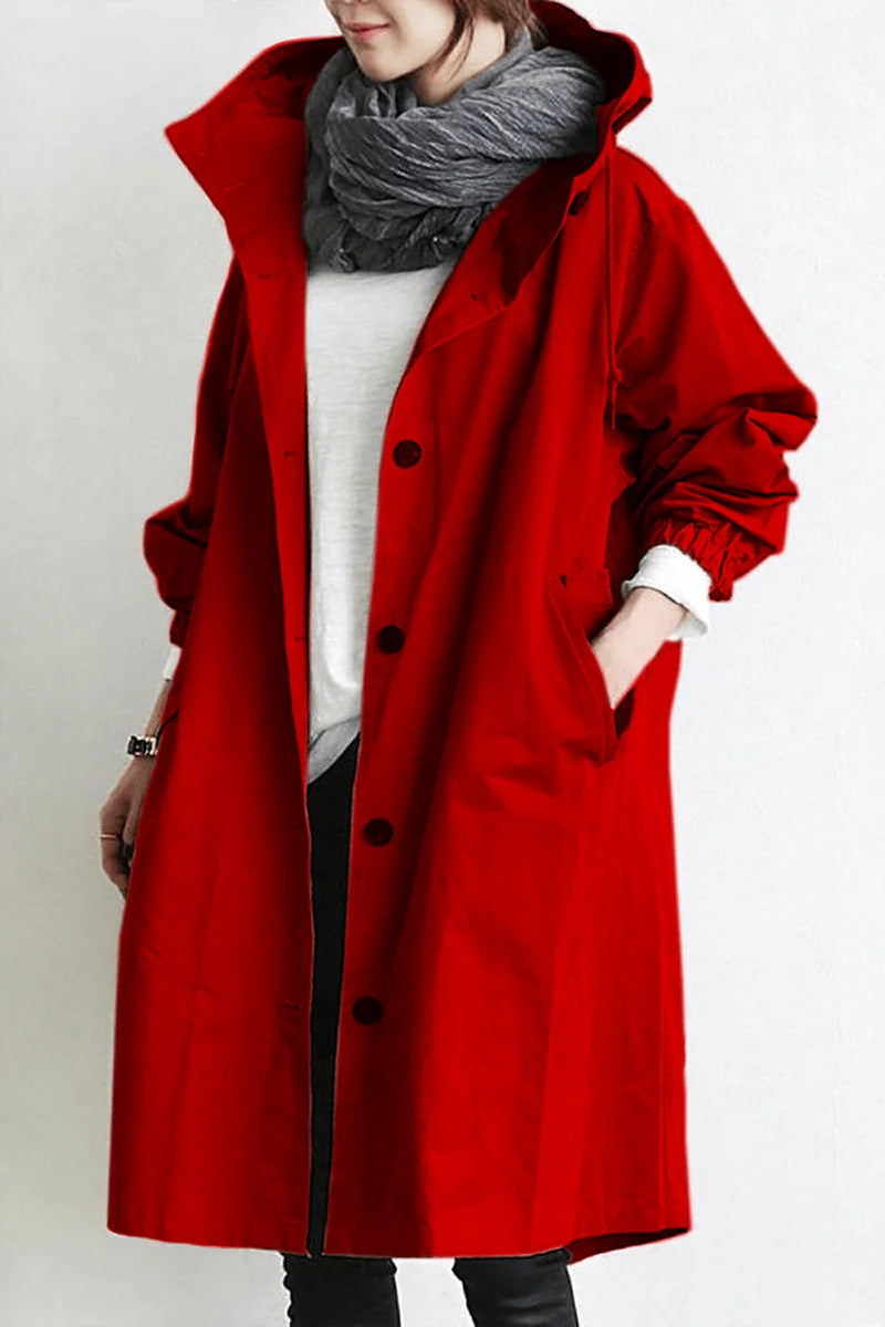 Hooded Waterproof Trench Coat for Women