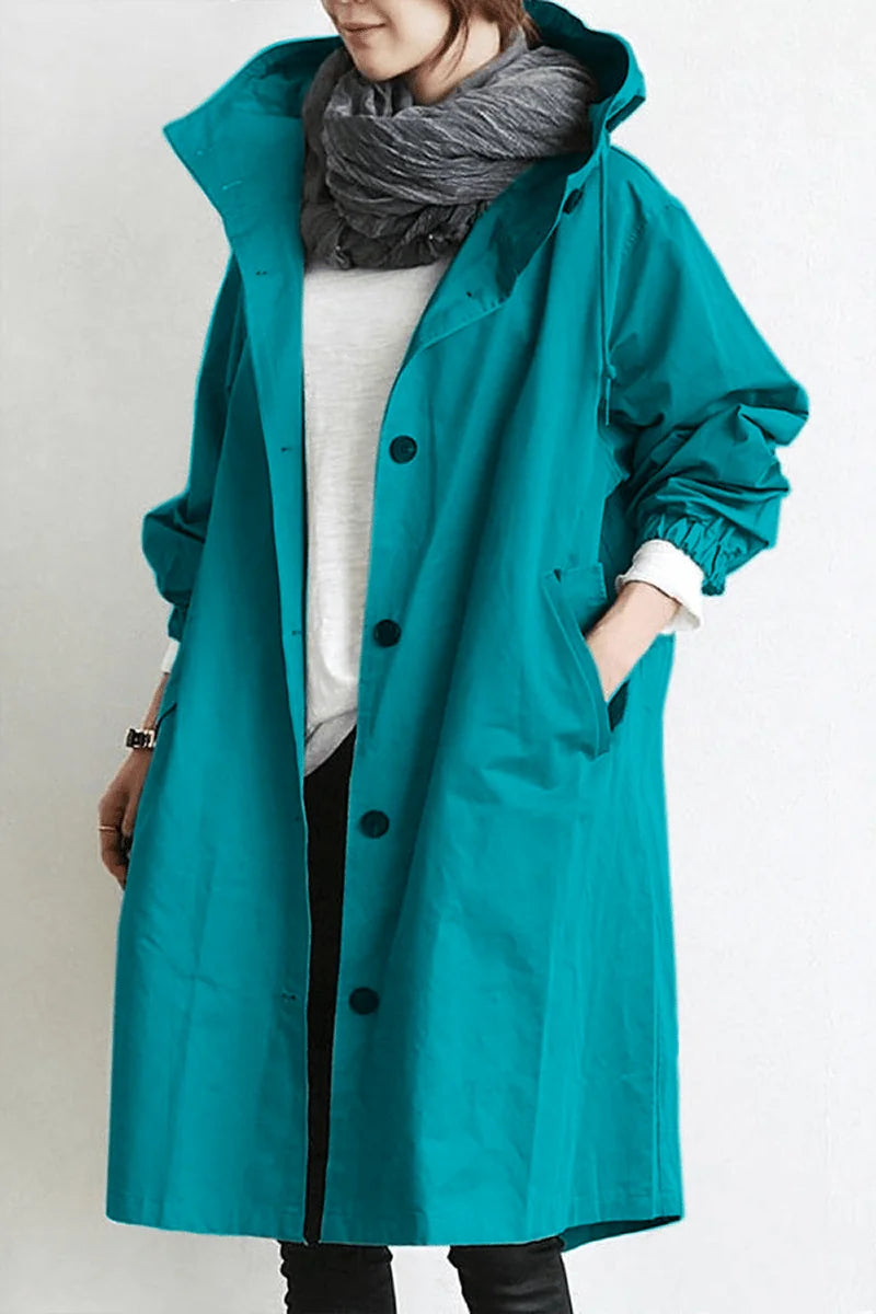Hooded Waterproof Trench Coat for Women