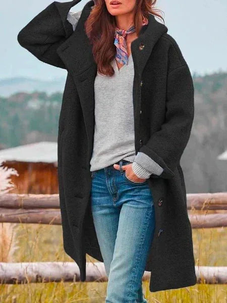 Marled Coat with Button Placket