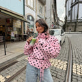 Pink Polka Dot Jacket – Belted Trench Jacket
