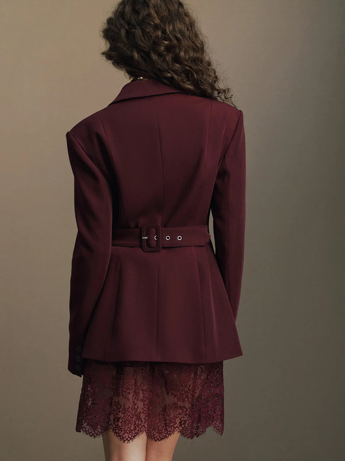 Rowena Fitted Blazer Long Sleeve Back Belt