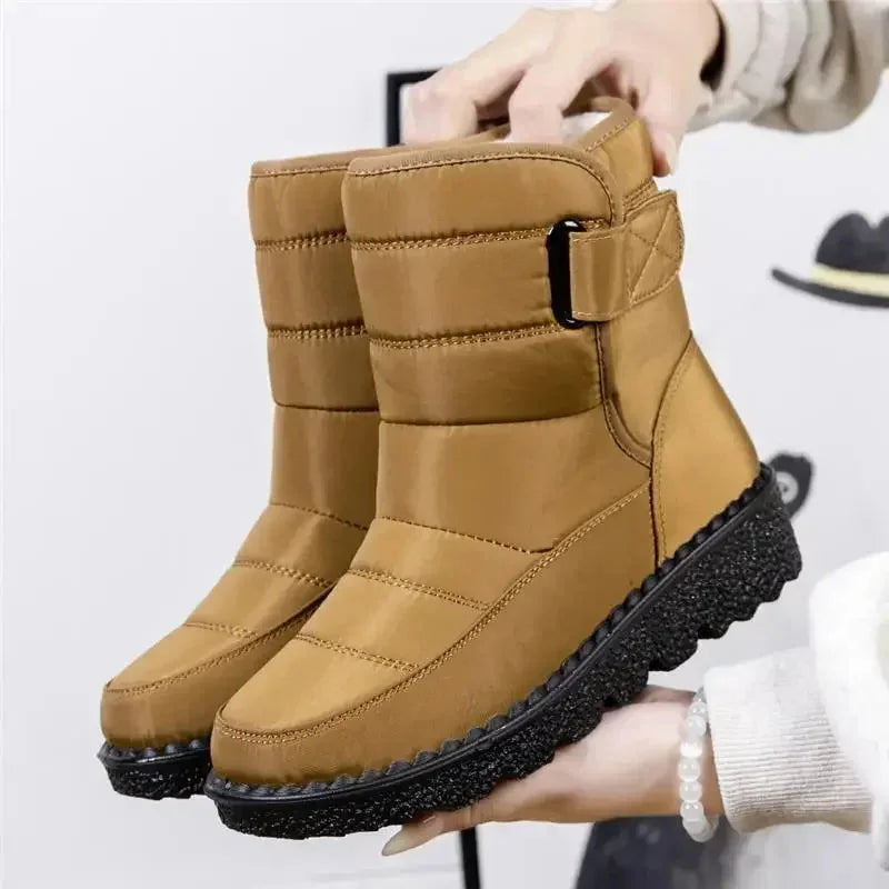 snow boots women waterproof quilted – Khaki