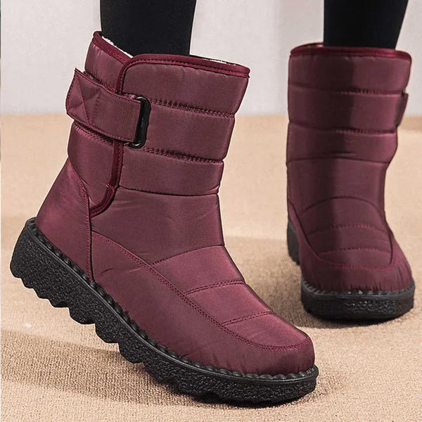 snow boots women waterproof quilted – Gray
