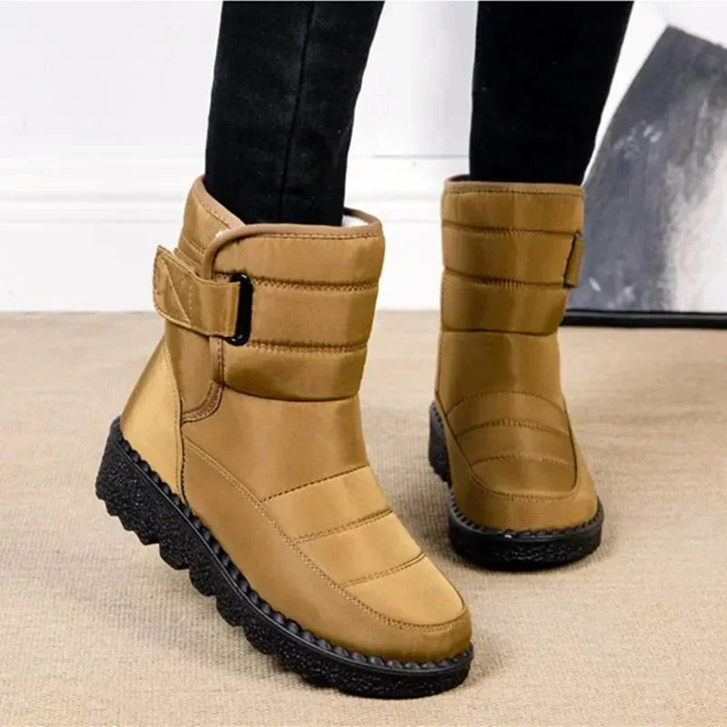 snow boots women waterproof quilted – Gray