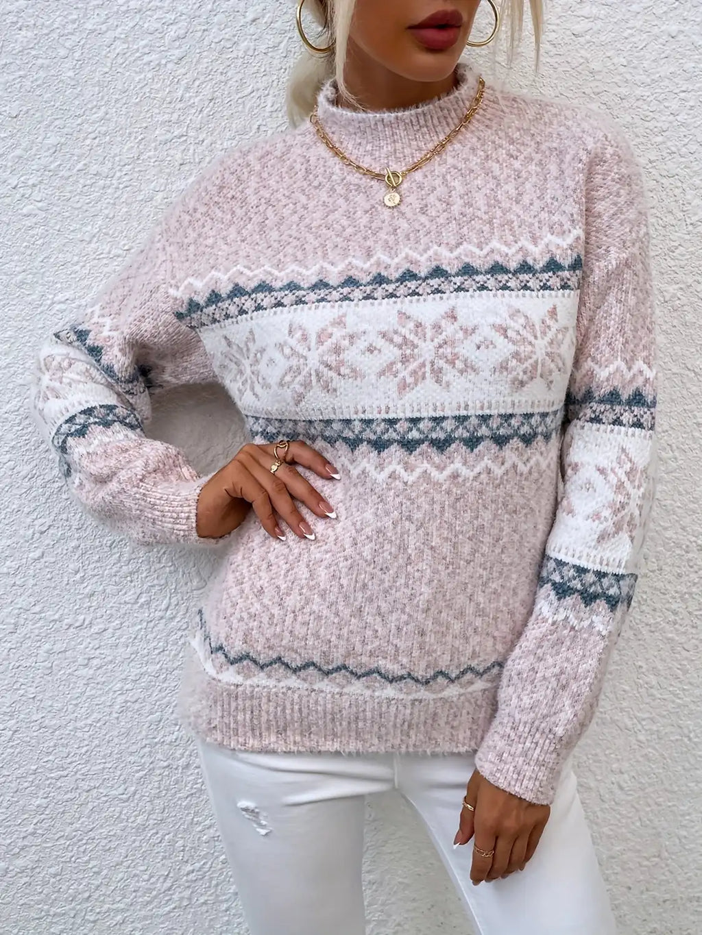 snowflake sweater women – Gray