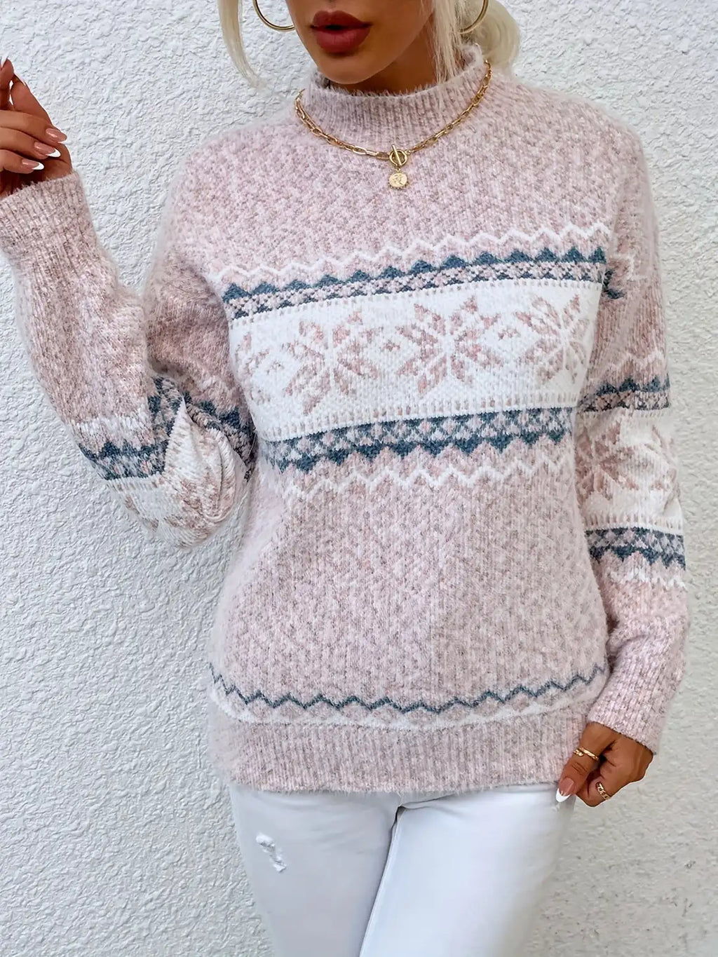 snowflake sweater women – Gray