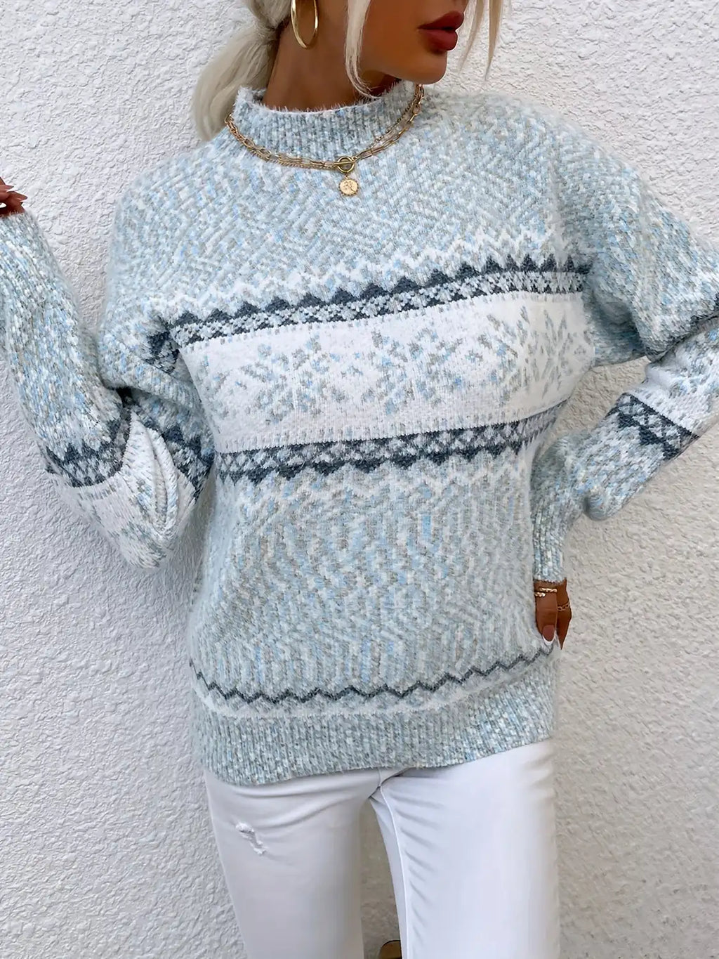 snowflake sweater women – Gray