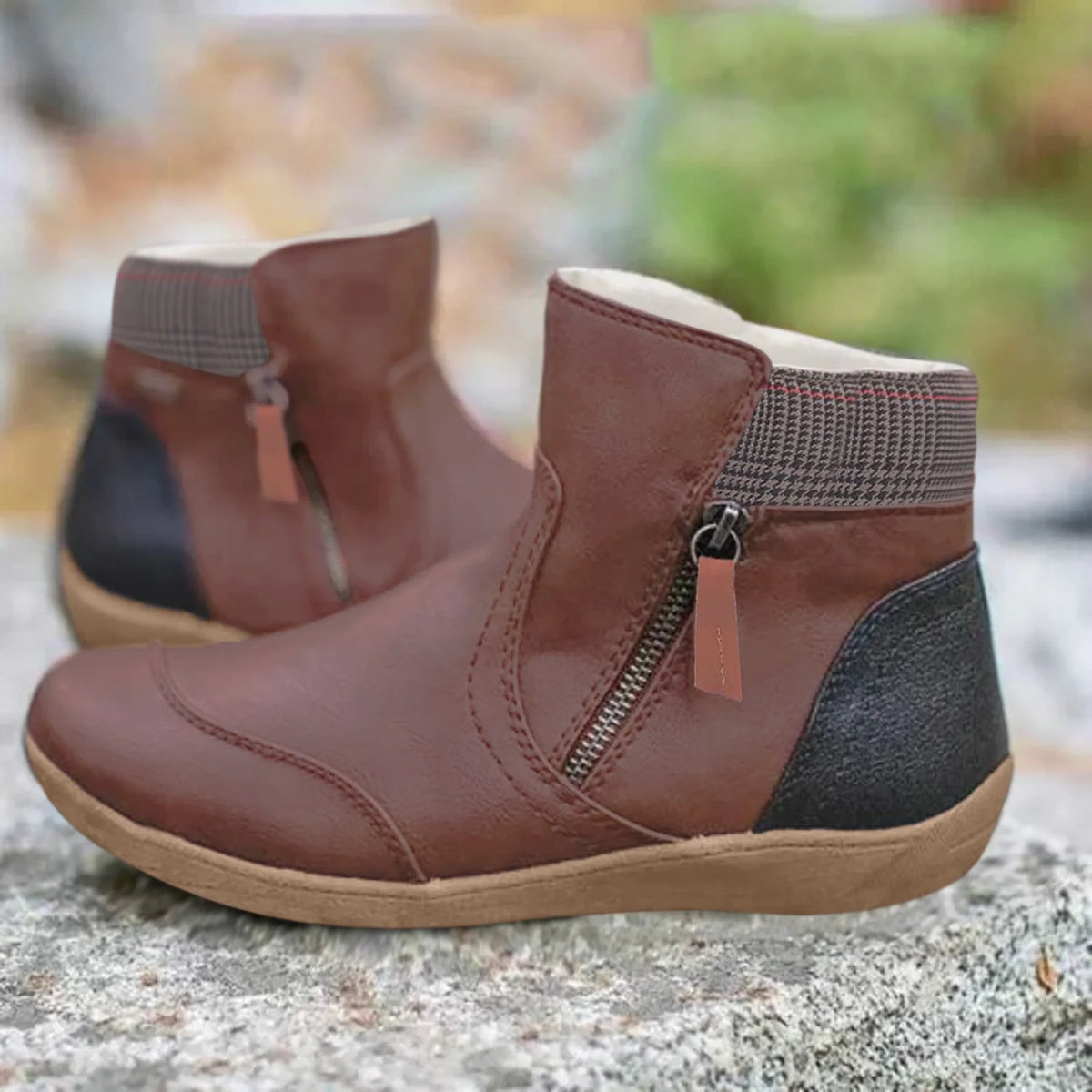 waterproof boots women ankle – Brown