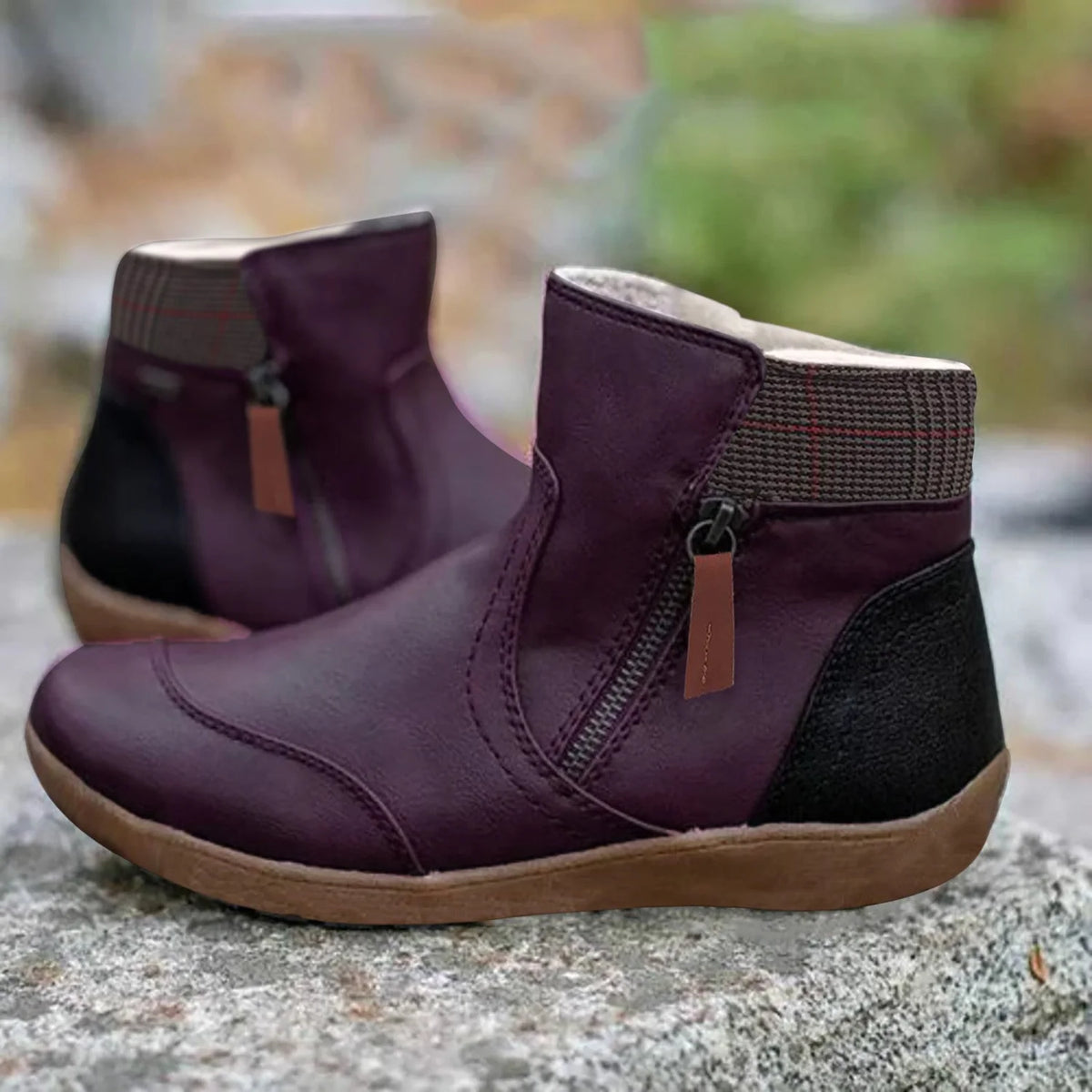 waterproof boots women ankle – Purple