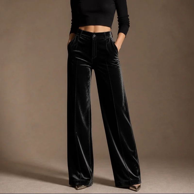 Wide Leg Pants – Grey Velvet High-Waisted
