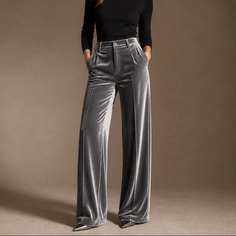 Wide Leg Pants – Grey Velvet High-Waisted