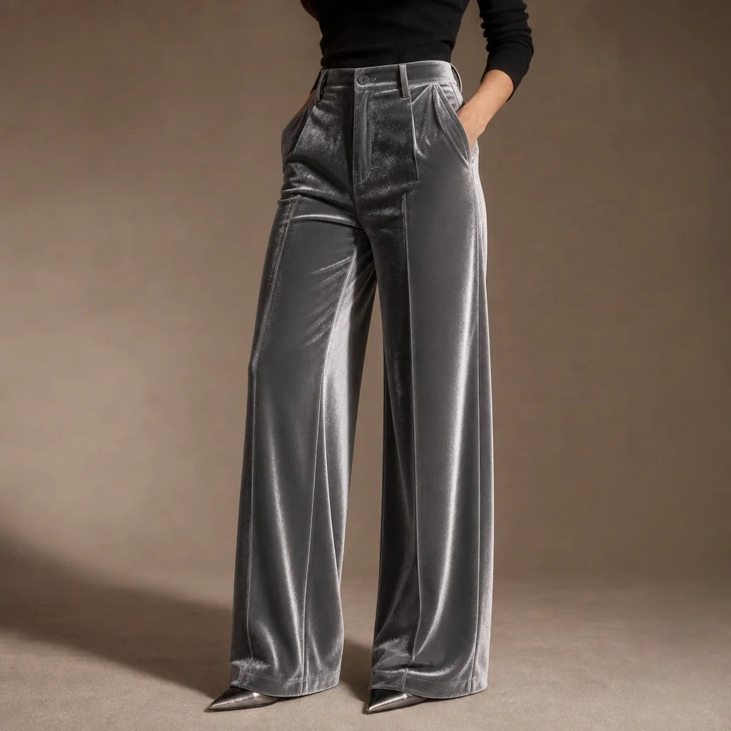 Wide Leg Pants – Grey Velvet High-Waisted