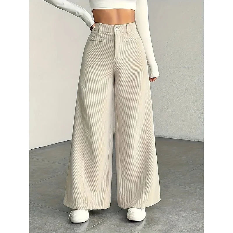 Wide-Leg Suit Pants – Black High-Waisted Tailored Trousers