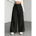 Wide-Leg Suit Pants – Black High-Waisted Tailored Trousers