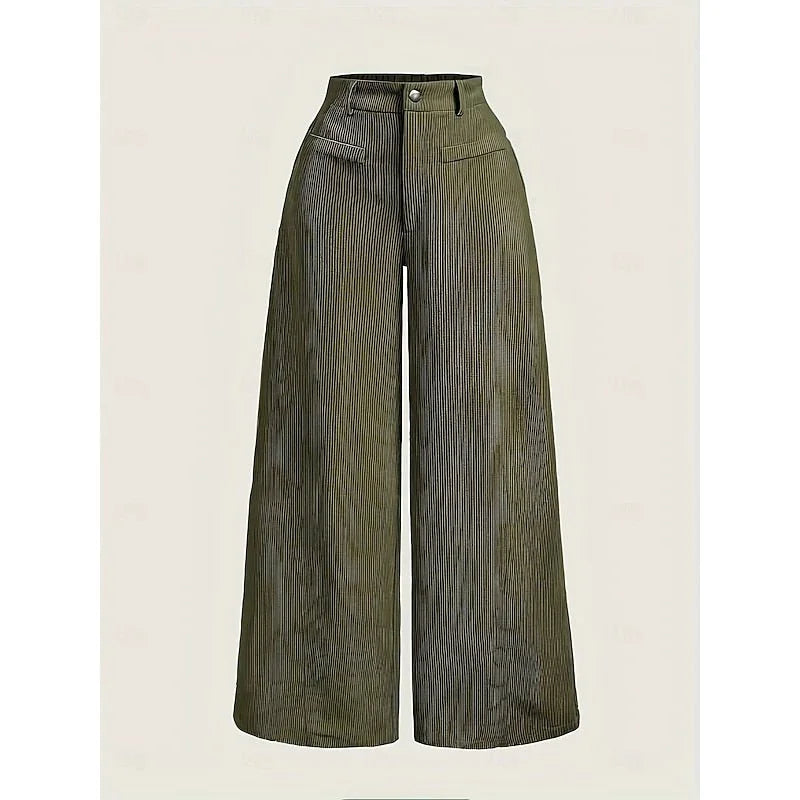 Wide-Leg Suit Pants – Black High-Waisted Tailored Trousers