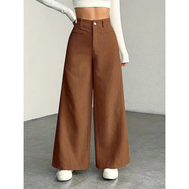 Wide-Leg Suit Pants – Black High-Waisted Tailored Trousers