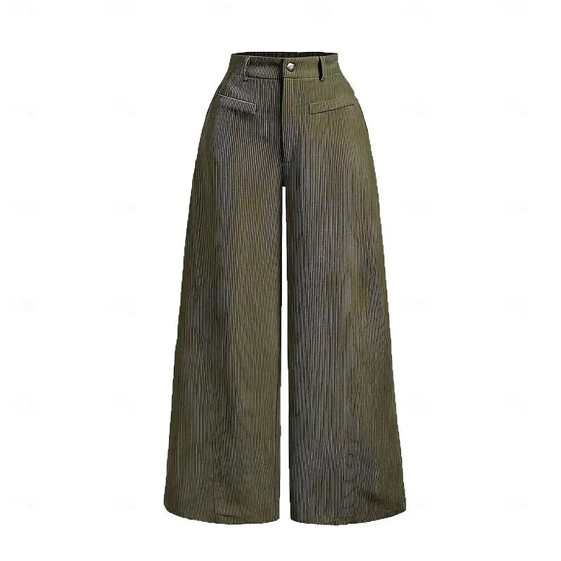 Wide-Leg Suit Pants – Black High-Waisted Tailored Trousers